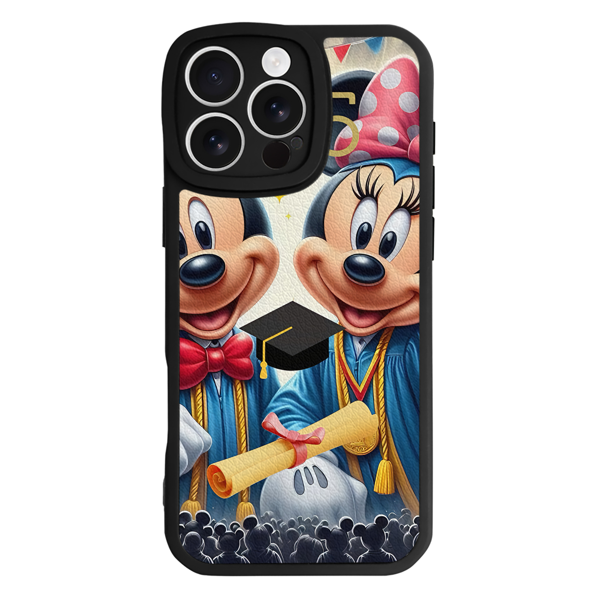 （画像用） ミッキーマウス Mickey Mouse 【iPhone 16シリーズ対応】シリコンスマホケース（レザー調） 材質：シリコン